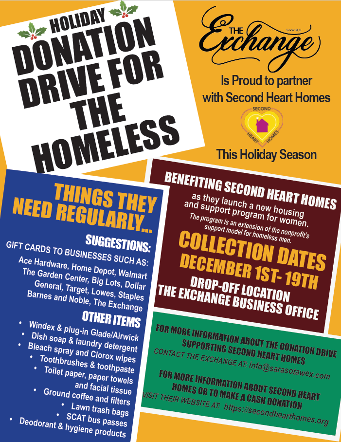 Holiday Donation Drive Benefitting Second Heart Homes